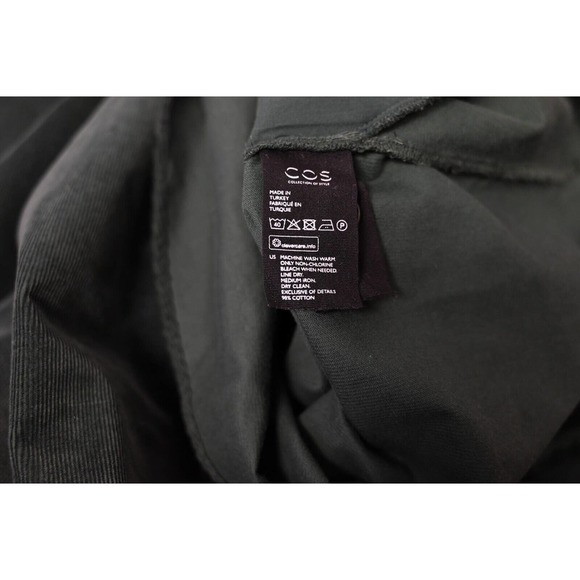 COS Green Corduroy Collared Popover Long Sleeve Shirt Dress US 8 UK 12 - Picture 8 of 9